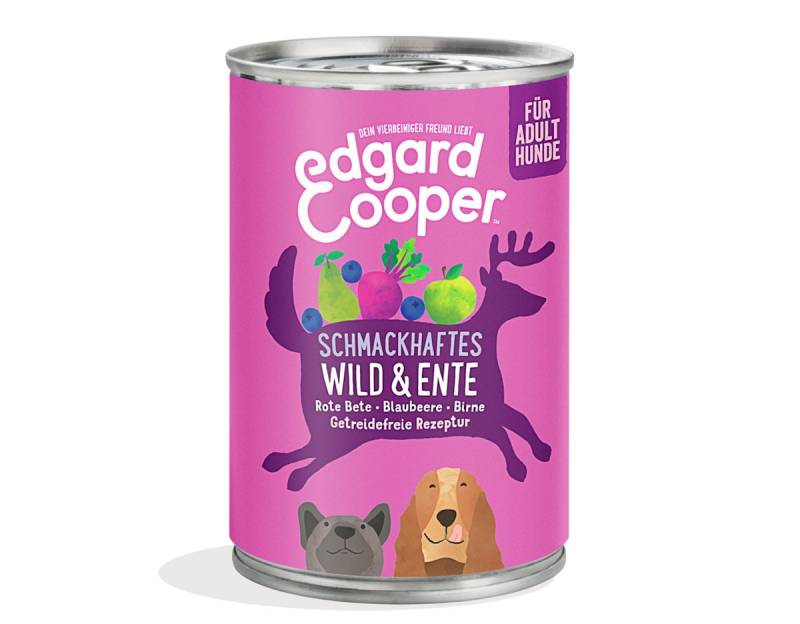Edgard&Cooper Adult 400 Gramm Hundenassfutter 6 x 400 Gramm Wild und Ente