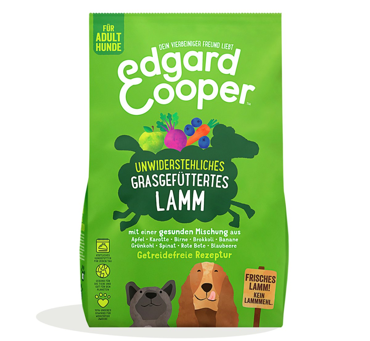 Edgard&Cooper Adult grasgefüttertes Lamm getreidefrei Hundetrockenfutter von Edgard & Cooper