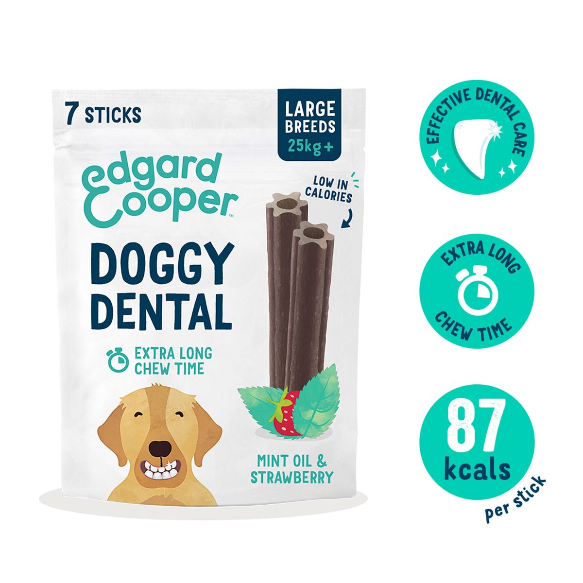 Edgard & Cooper Doggy Dental Erdbeere/Minze L 4x240g von Edgard & Cooper