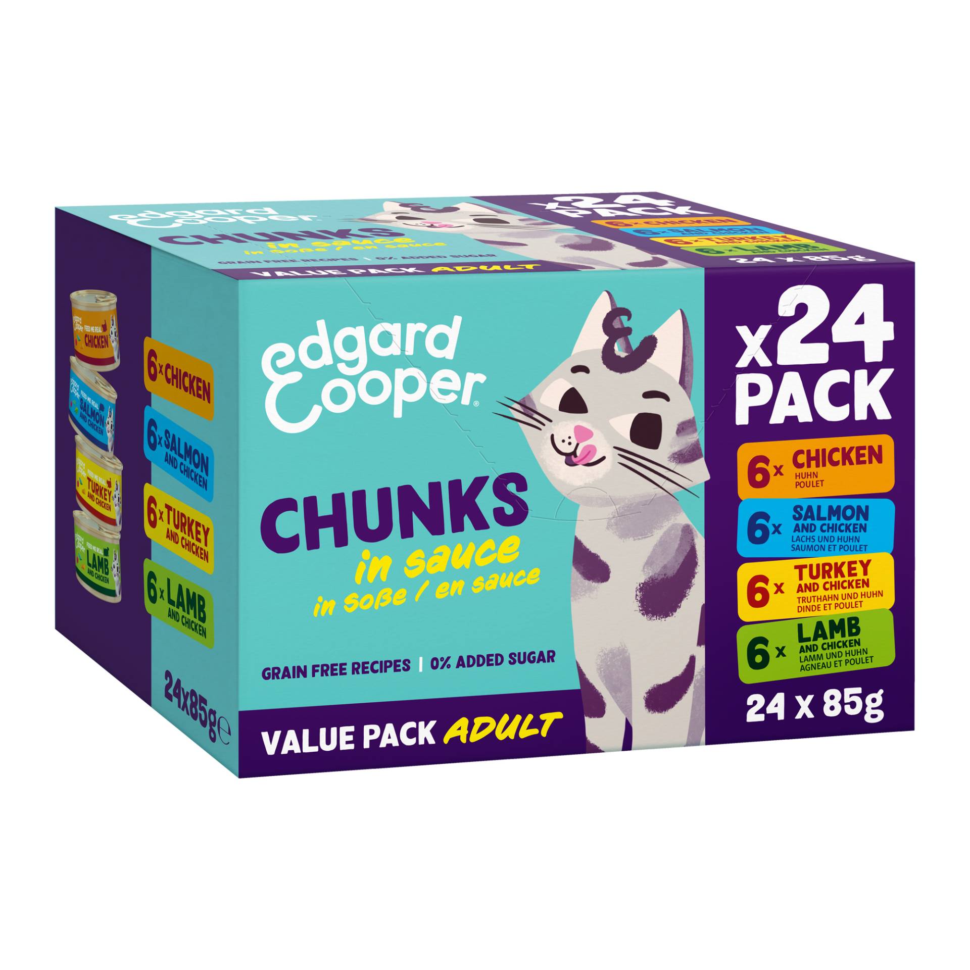 Edgard & Cooper Erwachsene Katze - Mehrfachpackung - 24 x 85 g Edgard & Cooper Erwachsene Katze - Mehrfachpackung - 24 x 85 g von Edgard & Cooper