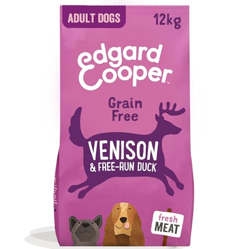 Edgard & Cooper Frisches Hirsch & Freilandente - Getreidefrei trockenfutter fur Erwachsene Hunde (12 kg) von Edgard Cooper