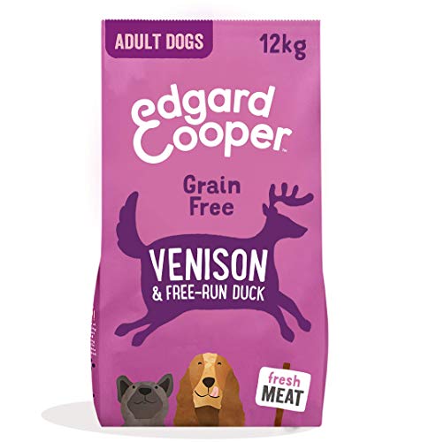 Edgard & Cooper Frisches Hirsch & Freilandente - Getreidefrei trockenfutter fur Erwachsene Hunde (12 kg) von Edgard Cooper