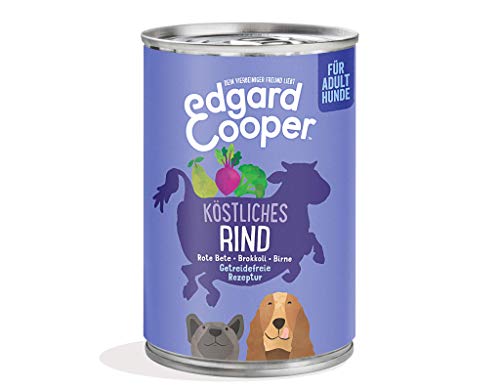 Edgard & Cooper Nassfutter für Hunde (Rind, 400g x 6), Getreidefrei, natürliche Zutaten und frisches Fleisch, voller essentieller Aminosäuren von Edgard Cooper