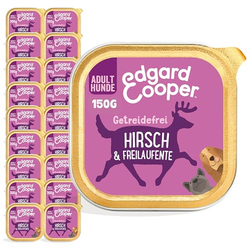 Edgard & Cooper Hundefutter Nass Adult Getreidefrei Wild & Ente 11 X 150g mit viel frischem Fleisch und nahrhaften Innereien, ausgewogene Premiumnahrung, qualitativ hochwertige Proteine von Edgard Cooper