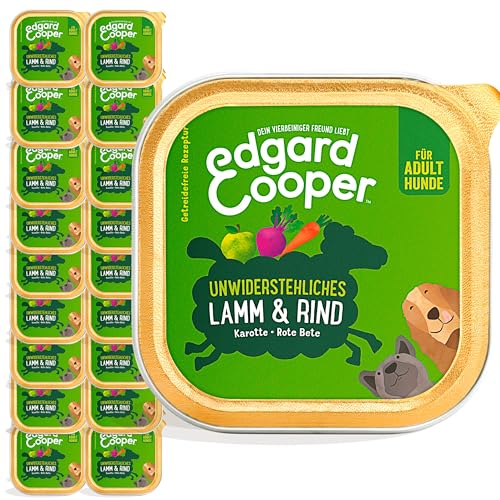 Edgard & Cooper Hundefutter Nass Pate Hund Erwachsene Getreidefrei Nassfutter Natürliche Nahrung 150g x 11 Frisches Lamm & Rind, Gesunde Ernährung, Schmackhaft, Ausgewogen, Hochwertige Proteine von Edgard Cooper