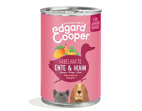 Edgard & Cooper, Nassfutter für Welpen (Ente & Huhn, 400g x 6), Getreidefrei, natürliche Zutaten und frisches Fleisch, voller essentieller Aminosäuren von Edgard Cooper