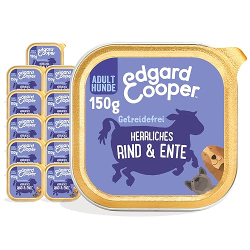 Edgard & Cooper Nassfutter für Hunde, (Rind & Ente, 150 x 11), Getreidefrei, natürliche Zutaten und frisches Fleisch, voller essentieller Aminosäuren von Edgard Cooper