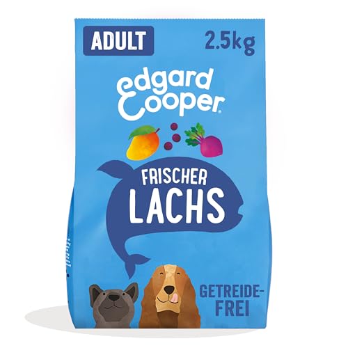 Edgard & Cooper Hundefutter Trocken Getreidefrei Hypoallergenes Hundefutter Hund Erwachsene Adult Natürliche 2.5kg Lachs mit viel frisches Fleisch, Schmackhafte und ausgewogene nahrung, Mono-Protein von Edgard Cooper