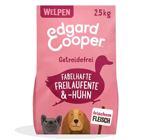 Edgard & Cooper Hundefutter Trocken Getreidefrei Welpenfutter Welpen Hund Junior 2.5kg Ente & Huhn mit viel frischem Fleisch, Schmackhafte und ausgewogene nahrung von Edgard Cooper