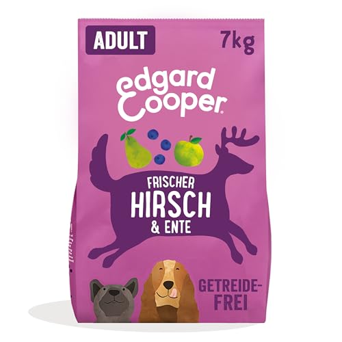 Edgard & Cooper Hundefutter Trocken Getreidefrei Hypoallergenes Hundefutter Hund Erwachsene Adult Natürliche 7kg Hirsch & Ente mit viel frisches Fleisch, Schmackhafte und ausgewogene nahrung von Edgard Cooper