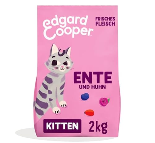 Edgard & Cooper Kitten Trockenfutter, (Ente & Huhn, 2kg), Getreidefrei, voll von frischem Fleisch und natürlichen Zutaten, geeignet für sterilisierte und aktive Katzen von Edgard Cooper