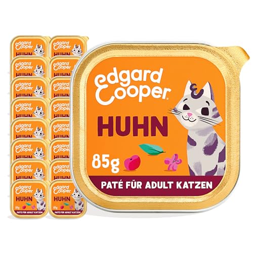 Edgard & Cooper Katzenfutter Nass Pate Getreidefrei Katze Adult Erwachsene Sterilisierte oder Aktive Nassfutter Natürliche Paté 85g x 16 Huhn, Schmackhafte und Ausgewogene Nahrung von Edgard & Cooper