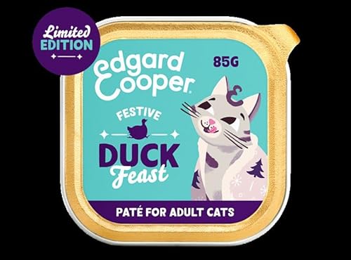 Edgard & Cooper Cat Food Festive,Cereal Free, Gluten Free, Fresh meat, High Protein & Natural Ingredients (85g x 16, Chicken & Duck) von Edgard Cooper