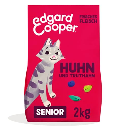 Edgard & Cooper Katzenfutter Trocken Getreidefrei Katze Adult Erwachsene Sterilisierte oder Aktive Trockenfutter Natürliche, Schmackhafte und Ausgewogene Nahrung… (2 kg, Senior - Truthahn & Huhn) von Edgard Cooper