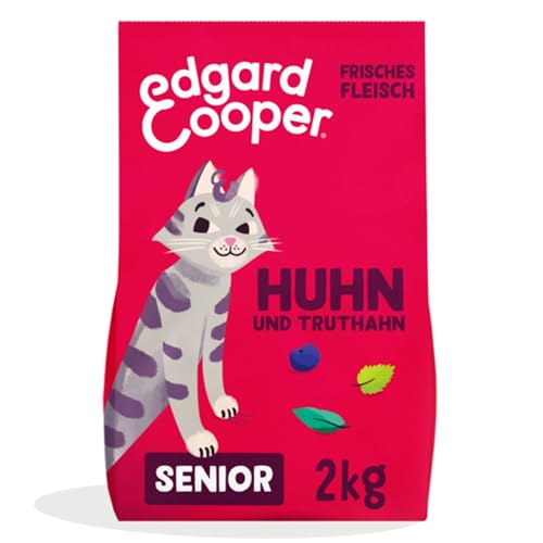 Edgard & Cooper Katzenfutter, Trockenfutter für Senior Katzen, (Truthahn & Huhn, 2kg), Katzenfutter trocken ohne Zucker, getreidefrei, sterilisierte und aktive Katzen, Hypoallergen, frischer Fleisch von Edgard Cooper