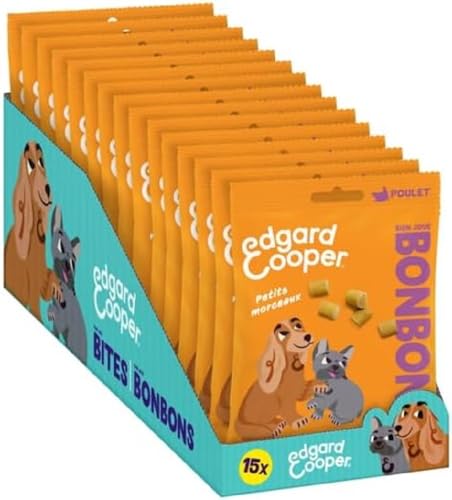 Edgard & Cooper Leckerlis für Hunde, kleine natürliche Bonbons, für Erwachsene Hunde, ohne Getreide, Beutel mit 50 g x 15 cm, Huhn von Edgard Cooper