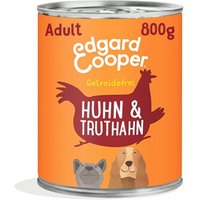 Edgard & Cooper Nassfutter Hund, Adult, Huhn und Truthahn 6x800 g von Edgard & Cooper