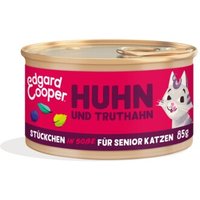 Edgard & Cooper Nassfutter Katze Senior Stückchen in Soße Truthahn und Huhn 18x85 g von Edgard & Cooper