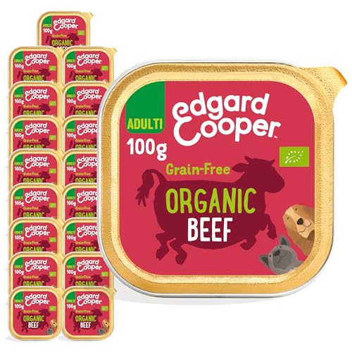Edgard & Cooper Nassfutter für ausgewachsene Hunde, Bio-Hundepastete, getreidefrei, 100 g x 17 cm, biologisches Kalbfleisch, gesunde Ernährung, schmackhaft und ausgewogen, frisches Fleisch von Edgard Cooper