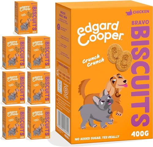 Edgard & Cooper Natural Treats für erwachsene Hunde und Welpen - Bravo Biscuits - Huhn - Glutenfrei - 400g x 7 von Edgard & Cooper