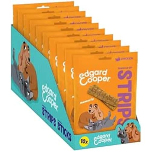 Edgard & Cooper Natural Treats für Hunde - Snuggle up Strips - Huhn - (10 x 75g Bag), Getreidefrei, mit hohem Proteingehalt und hochwertigem frischen Fleisch, voller essentieller Aminosäuren. von Edgard Cooper