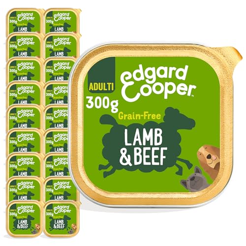 Edgard & Cooper Nassfutter für Hunde, (Lamm & Rind, 300g x 18), Getreidefrei, natürliche Zutaten und frisches Fleisch, voller essentieller Aminosäuren von Edgard Cooper