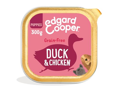 Edgard & Cooper Hundefutter Nass Pate Welpen Hund Junior Getreidefrei Nassfutter Natürliche Nahrung 300g x 18 Frische Ente und Huhn, Gesunde Ernährung Schmackhaft, Ausgewogen, Hochwertige Proteine von Edgard Cooper