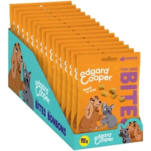 Edgard & Cooper Top Dog Bites Natural Treats für Welpen, erwachsene und ältere Hunde, getreidefreie Ente und Huhn 50g x 15, von Edgard Cooper