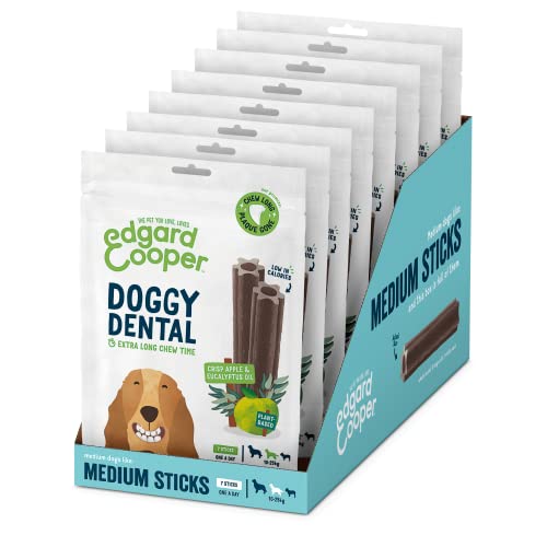 Edgard Cooper Treats Dental Stick, Medium - Eukalyptus & Apfel - (8 x 7 Stickpackung), natürliche Hundekaustäbchen, Zahnhygiene, 1 pro Tag, kalorienarm, langes Kauen, frischer Atem Edgard Cooper Treats Dental Stick, Medium - Eukalyptus & Apfel - (8 x 7 Stickpackung), natürliche Hundekaustäbchen, Zahnhygiene, 1 pro Tag, kalorienarm, langes Kauen, frischer Atem von Edgard Cooper