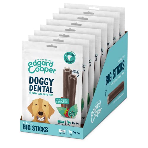 Edgard & Cooper Treats Dental Stick, Big – Erdbeere und Minze – (8 x 7 Stickpackung), natürliche Hundekaustäbchen, Zahnhygiene, 1 pro Tag, kalorienarm, langes Kauen, frischer Atem Edgard & Cooper Treats Dental Stick, Big – Erdbeere und Minze – (8 x 7 Stickpackung), natürliche Hundekaustäbchen, Zahnhygiene, 1 pro Tag, kalorienarm, langes Kauen, frischer Atem von Edgard Cooper