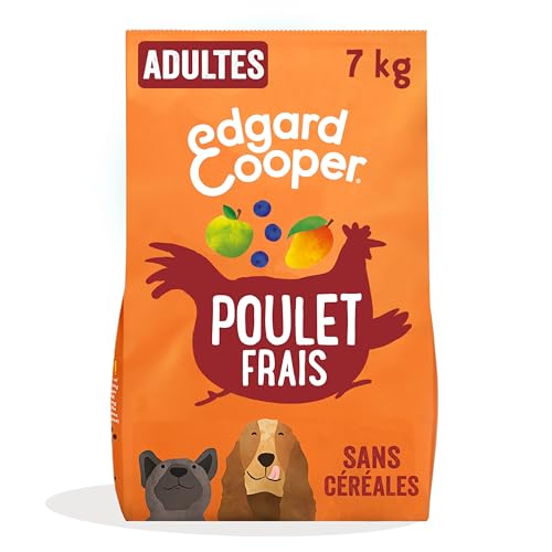 Edgard Cooper Trockenfutter für Hunde ohne Getreide (frisches Huhn, 7 kg), frisches Fleisch und Eiweiß, natürliches Futter für Erwachsene Hunde, hypoallergen, ohne Zuckerzusatz von Edgard Cooper