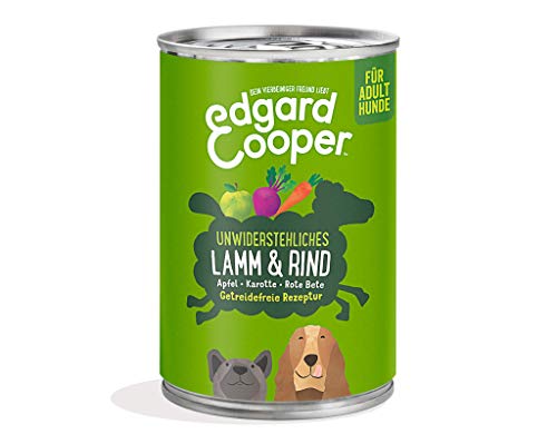 Edgard & Cooper Nassfutter für Hunde (Lamm & Rind, 400g x 6), Getreidefrei, natürliche Zutaten und frisches Fleisch, voller essentieller Aminosäuren von Edgard Cooper