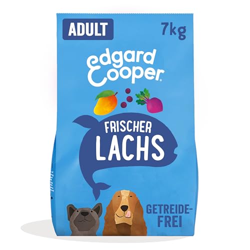 Edgard & Cooper Hundefutter Trocken Getreidefrei Hypoallergenes Hundefutter Hund Erwachsene Adult Natürliche 7kg Lachs mit viel frisches Fleisch, Schmackhafte und ausgewogene nahrung, Mono-Protein von Edgard Cooper