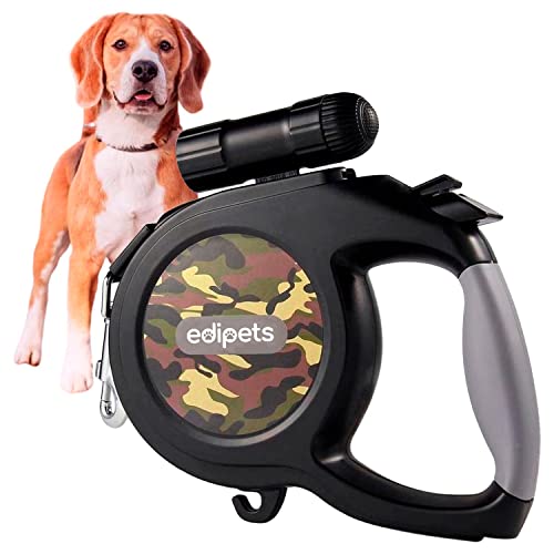 EDIPETS, Hundeleine, Ausziehbare und Einziehbare, mit LED-Taschenlampe, Flexibele Hundeleine für Training und Spaziergänge, Militär-Tarnung EDIPETS, Hundeleine, Ausziehbare und Einziehbare, mit LED-Taschenlampe, Flexibele Hundeleine für Training und Spaziergänge, Militär-Tarnung von Edipets