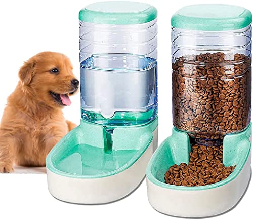 Edipets, Automatischer Futterspender Katze, Hunde, 2 Einheiten, 3.8L, Futter- und Wasserspender für Haustiere (Grün) von Edipets