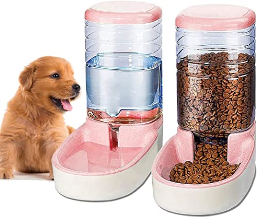Edipets, Automatischer Futterspender Katze, Hunde, 2 Einheiten, 3.8L, Futter- und Wasserspender für Haustiere (Rosa) von Edipets
