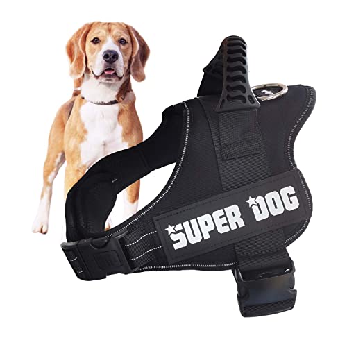 Edipets, Hundegeschirr, Anti Pull, für Große, Mittlere und Kleine Hunde, Gepolstert, Atmungsaktiv, Verstellbar, Reflektierend, Trainingsweste (Größe M, Schwarz) von Edipets