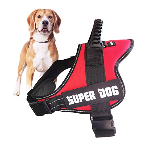 Edipets, Hundegeschirr, Anti Pull, für Große, Mittlere und Kleine Hunde, Gepolstert, Atmungsaktiv, Verstellbar, Reflektierend, Trainingsweste (Größe XXL, Rot) von Edipets