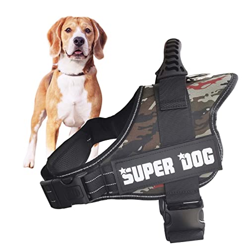 Edipets, Hundegeschirr, Anti Pull, für Große, Mittlere und Kleine Hunde, Gepolstert, Atmungsaktiv, Verstellbar, Reflektierend, Trainingsweste (Größe XXL, Tarnfarbe grün) von Edipets