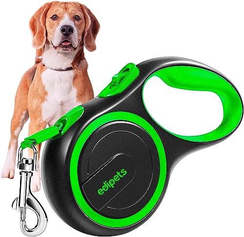 Edipets, Hundeleine, Ausziehbar, Einziehbar, 3, 5 und 8 Meter, Flexibles Band für Rechts- und Spaziergänge, Dog Leash, Rolleine, Flexileine, Retractable (Grün, 5 Meter <20kg) von Edipets