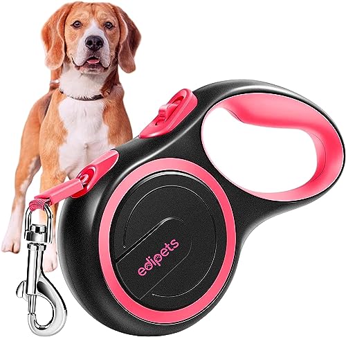 Edipets, Hundeleine, Ausziehbar, Einziehbar, 3, 5 und 8 Meter, Flexibles Band für Rechts- und Spaziergänge, Dog Leash, Rolleine, Flexileine, Retractable (Rosa, 5 Meter <50kg) von Edipets