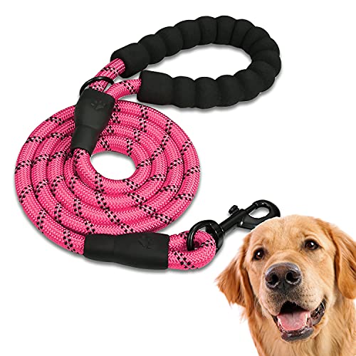 Edipets, Hundeleine, Starke Hundeleine mit Gepolstertem Griff für Haustiere, für Welpen, Kleiner, Mitteler und Großer Hund, 120 cm, 150 cm, 220 cm (120 cm, Rosa) von Edipets