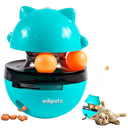 Edipets, Interaktives Katzenspielzeug, Futterballspender, Futterspender, für kleine und mittlere Haustiere, 4 in 1 Spielzeug (Blau) von Edipets