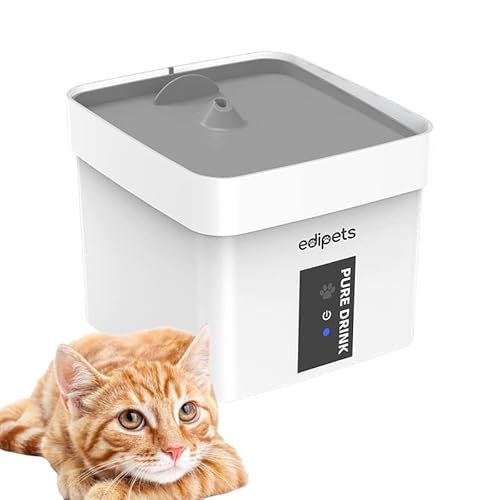 Edipets, Katzenbrunnen, Kapazität 1 Liter, automatische Trinkflasche, leise, Wasserspender, D024, Zubehör, Infrarotsensor, leise, inklusive Kohlefilter (Grau) von Edipets
