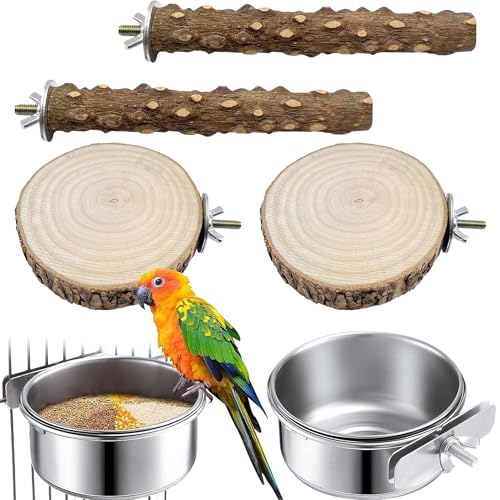 6 Stück Natur Sitzstangen Set für Vögel,Edelstahl Vogel Futternapf zum Einhängen,Vogelkäfig Zubehör,Sitzstangen für Wellensittiche, Edelstahlschüssel Mit Ständer,für Wellensittich Kanarienvogel 6 Stück Natur Sitzstangen Set für Vögel,Edelstahl Vogel Futternapf zum Einhängen,Vogelkäfig Zubehör,Sitzstangen für Wellensittiche, Edelstahlschüssel Mit Ständer,für Wellensittich Kanarienvogel von Editbar