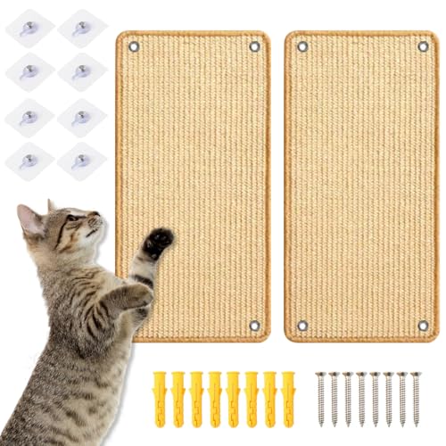 Editbar 2 Stück Kratzmatte Katze Sisal,50 x 25 cm Katzenkratzmatte, Wand Katzenkratzbrett, Katze Kratzschutzfür Die Wandmontage Geeignet,Sisal-Fußmatten-Teppich für Sofa-Möbeltür-Kratzschutz Editbar 2 Stück Kratzmatte Katze Sisal,50 x 25 cm Katzenkratzmatte, Wand Katzenkratzbrett, Katze Kratzschutzfür Die Wandmontage Geeignet,Sisal-Fußmatten-Teppich für Sofa-Möbeltür-Kratzschutz von Editbar