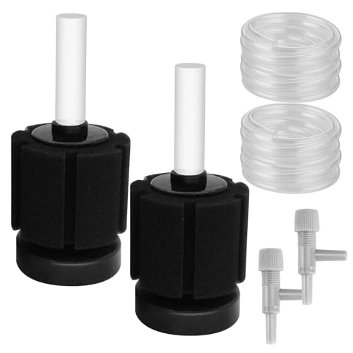 Editbar Aquarium Schwammfilter Set – Leiser Aquarium Filter mit Airline Schlauch und Regelventil, für kleine Aquarien bis 12L, ideal für Garnelen, Betta & kleine Zierfische von Editbar