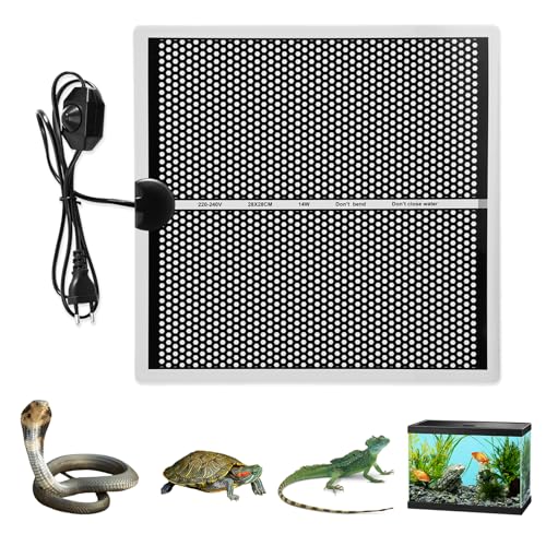 Editbar Heizkissen für Glasbehälter,Terrarium Heizmatte,28 * 28CM verstellbares Heizkissen für Reptilien für Reptilien, Schildkröten, Schlangen, Eidechsen, Geckos,Aquarienheizkissen(14W) von Editbar