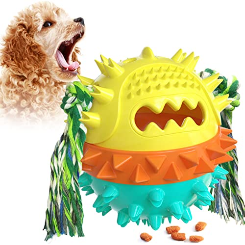 Edoxus Hundespielzeug Hundespielball Hundebälle Kauspielzeug mit Zahnpflege Snackball Unzerstörbar Bissfestes Robust Interaktiv Schwimmender Hüpfball für Kleine/Große Hunde, Blau von Edoxus