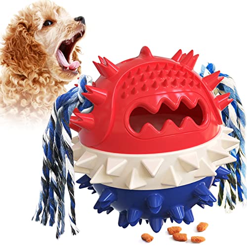 Edoxus Hundeball mit Zahnpflege-Funktion Noppen Hundespielzeug aus Robuster Hunde BallHundespielball für Große & Kleine Hunde - Kauspielzeug aus Naturgummi für Leckerli, Dunkelblau von Edoxus